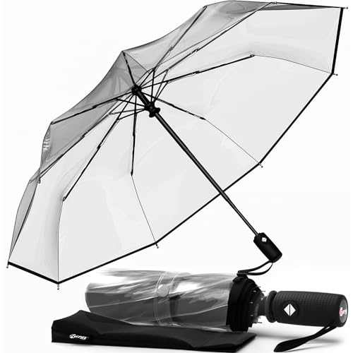 Repel Umbrella Windproof Travel Umbrellas for Rain - Easy Auto Open Close, Durable & Compact, Strong Fiberglass Frame, Waterproof Canopy - Backpack, Purse, Portable UV Umbrella