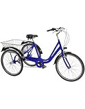 Cicli Puzone BICI A TRE RUOTE MISURA 24 BICICLETTA UNISEX TR24 CON CAMBIO 6V TELAIO IN ALLUMINIO COMPLETA DI ACCESSORI E LUCI A LED