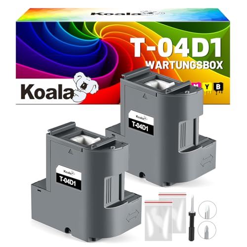 KOALA T04D1 Tinte Wartungsbox Kompatibel für Epson T04D1 T04D100 C13T04D100 Resttintenbehälter für ET-15000 ET-4750 ET-3750 ET-4850 ET-3850 ET-3700 ET-4856 ET-5150 ET-5170 Tintenwartungsbox (2 Pack)