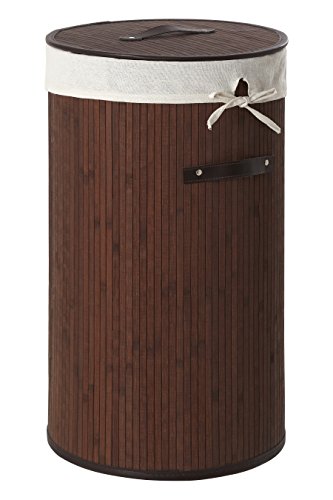 Premier Kankyo Portabiancheria Rotondo Kankyo, bambù, Cotone/Poliestere 65/35, Effetto Pelle, Marrone - Image 4