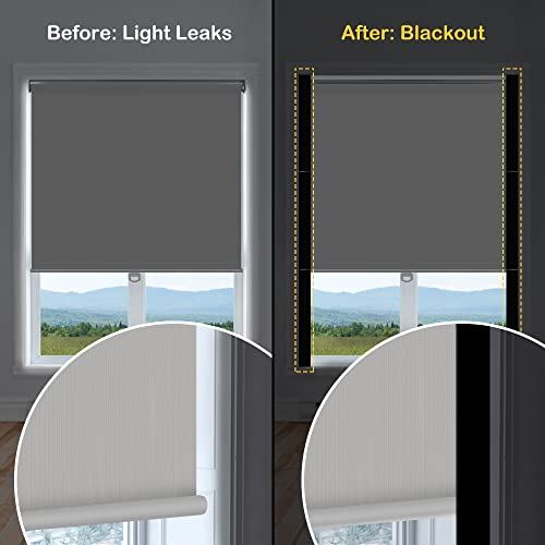Seeye Blackout Pvc Light Blockers For Window Blinds And Shades, Light Blocking Strips Block Light Along Two Sides Of Windows For Bedroom Nursery, Easy To Install(Black, 29.5" L X 1.4" W X 0.8" H-4Pcs) #TOP1
