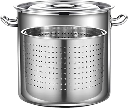 27Qt Heavy Duty Stainless Steel Stockpot for Crawfish, Seafood, Turkey Frying with Strainer Basket -...