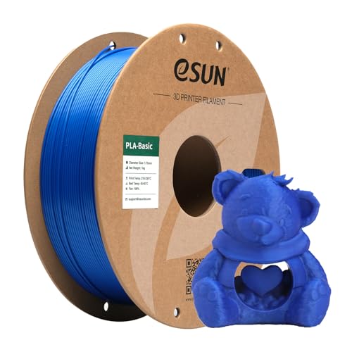 Image of eSUN PLA Basic Filament 1.75mm, 1KG Spool (2.2 LBS) High Speed Printing 3D Printer PLA Filament,Designed for Fast Printing, Blue