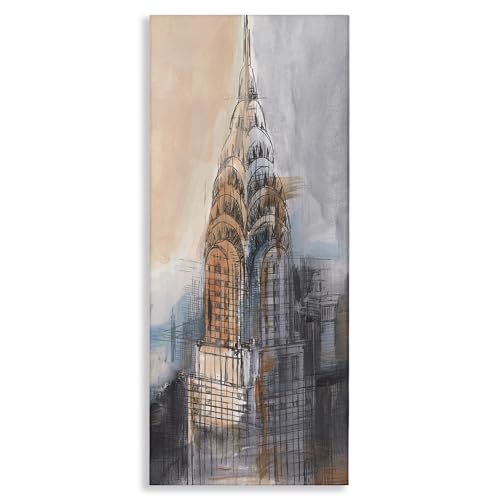 City Tower Sketch Architecture, 13 x 30 Inch Canvas Wall Art
