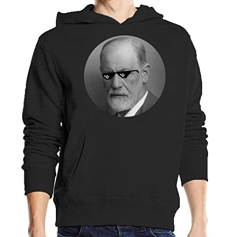Sweat à capuche Sigmund Freud pour homme et femme en coton noir