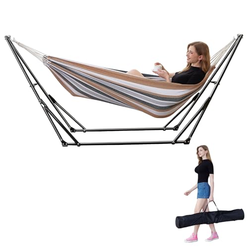 Image of Portable Hammock with Stand for Outside or Inside,No Tree Required
