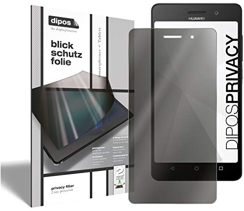 dipos I 2-Wege Blickschutzfolie kompatibel mit Huawei G Play Mini (Im Hochformat) I Sichtschutz-Folie Bildschirm-Schutzfolie Privacy-Screen - Schützt gegen seitliche Blicke