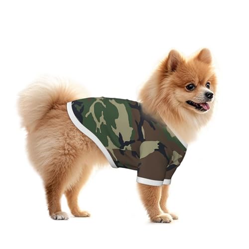 迷彩 迷彩グリーン 犬服 春夏 犬の服 猫服 半袖 ペット服 Tシャツ 犬抜け毛服 小中型犬服 おしゃれ かわいい スポーツ服 お散歩お出かけウェアに