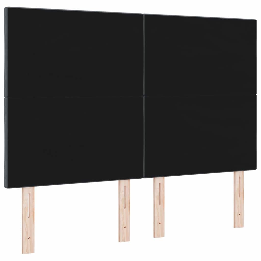 Cabecero de cama 144 × 7 × 128 cm, gris oscuro, altura 118/128 cm, acolchado, de pino/madera derivada de la madera, respaldo de cama