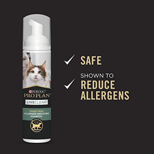 Image of Purina Pro Plan Rinse Free, Allergen Reducing Dry Shampoo for Cats, LIVECLEAR Cleansing Foam - 8.5 oz.
