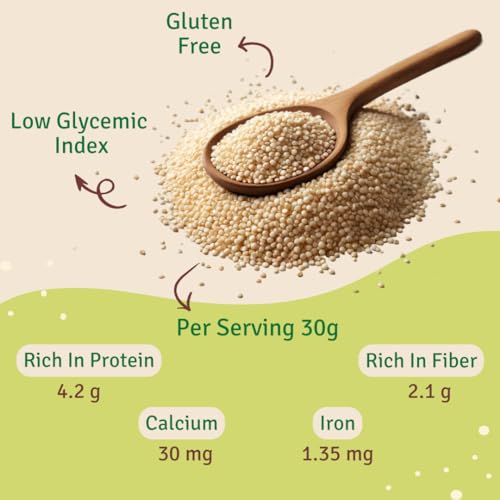 Image of Just Organik White Quinoa 1kg | certified Organic | Superfood Quinoa Rice | Complete Plant Protein with All Essential Amino Acids | Gluten-Free, Fiber and Nutrient-Rich | Supports Heart & Digestive Health