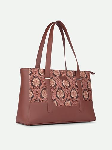 Image of ZOUK Handcrafted Vegan Leather Travel Tote Bag for Women with Multiple Compartments | Spacious Water-Resistant Shoulder Bag for Travel, Vacation, Day Trips |