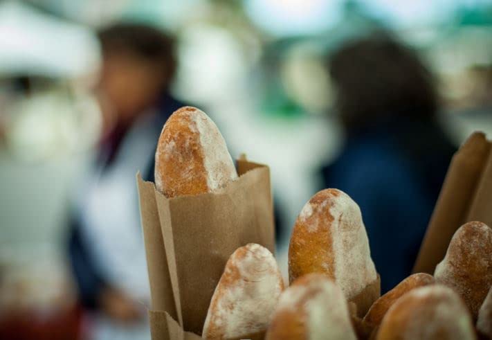 BALSAT Bolsa Papel Kraft Panaderia Varios Tamaños, Impresa con estampado Generico de Panaderia, Bolsas para panaderia (18x51 cm (2 Barras normales) x 1000 ud.)