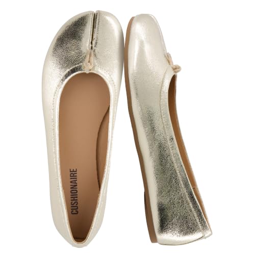 CUSHIONAIRE Maki Tabi Flats for Women, Split Toe Ballet Flats with Flexible Sole and Cushioned...