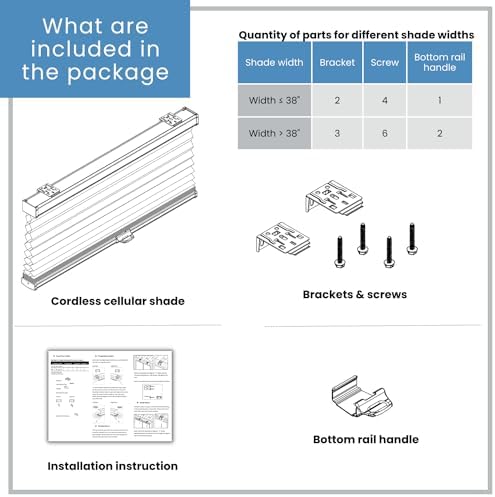 BlindsAvenue Cordless Cellular Honeycomb Shade, Light Filtering Blinds for Indoor Window, Thermal Insulation Shades for Home, Noise Reduction, Color: White, Size: 34" W x 72" H — view 7