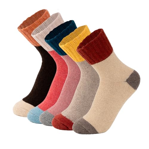 Wool Socks 5 Pairs Thickened Warm Winter Socks Cozy Gifts for Women Christmas Warmth Socks