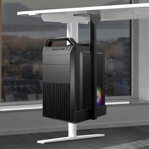 Soporte para CPU ajustable de acero para montaje debajo del escritorio o en pared, carga máxima 55 lbs miniatura 5