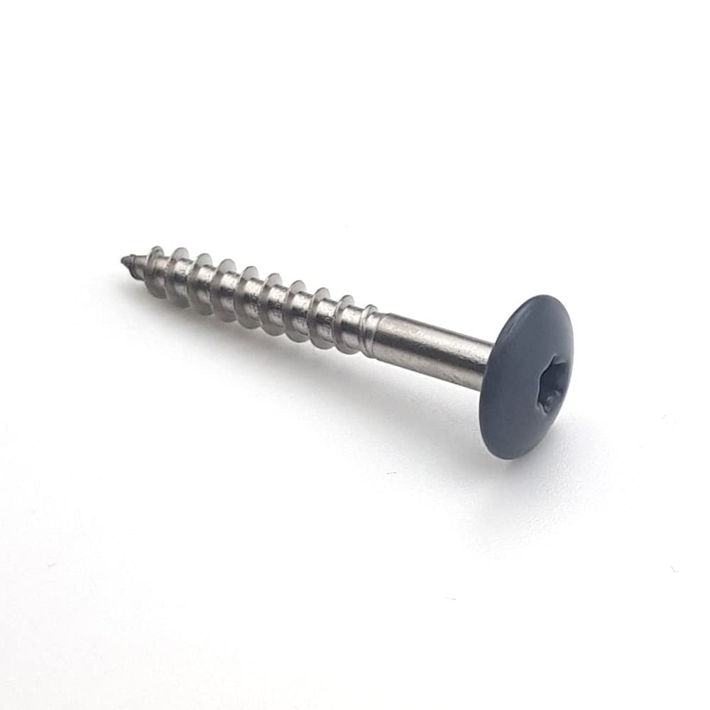 Schrauben für Fassadenplatten, 4,8 x 38 mm, RAL 7015, Schiefergrau, Edelstahl A2, 50 Stück