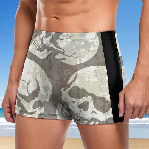 Boxer de bain homme crâne rétro élastique et résistant au chlore