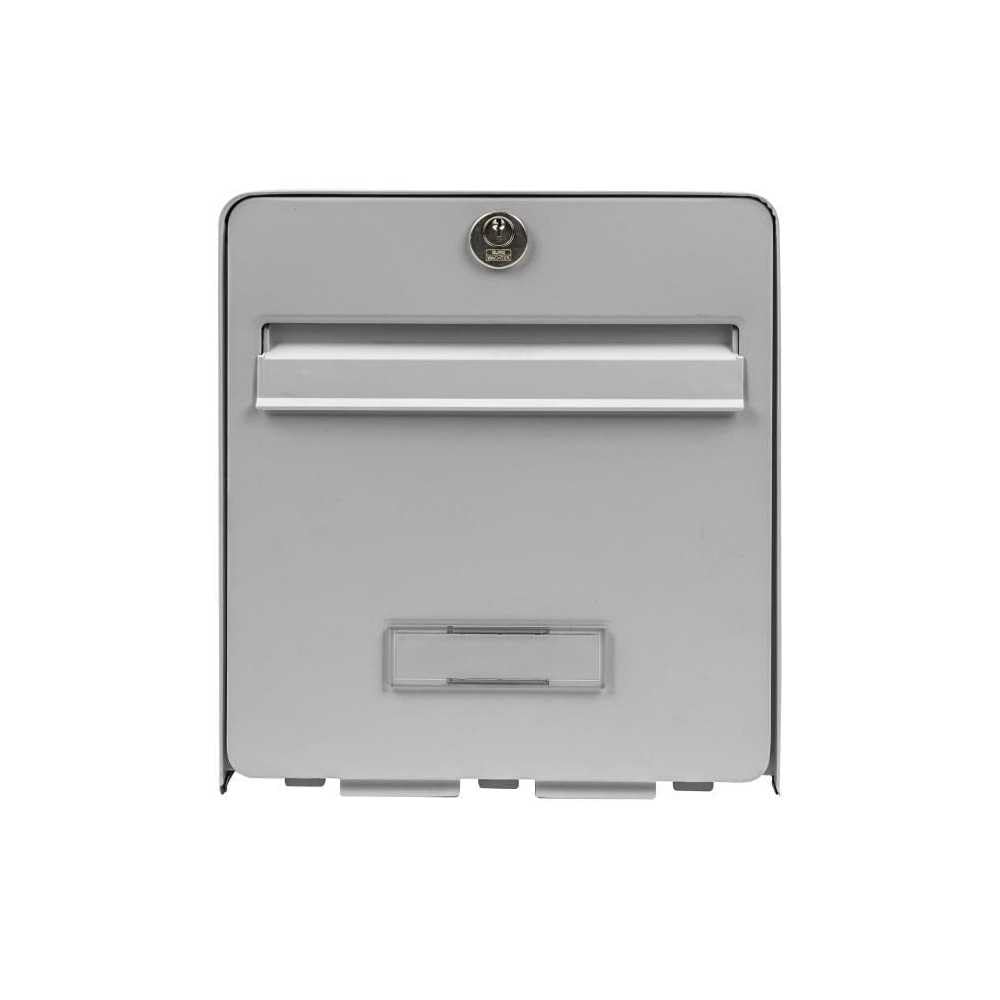 BURG-WÄCHTER Boîte aux Lettres Agréée La Poste, 1 Porte, 501 GR FAVOR, Gris, en Acier Galvanisé, Avec Porte à Ouverture Totale et Stop-Courrier (Porte bloquée à 120°)