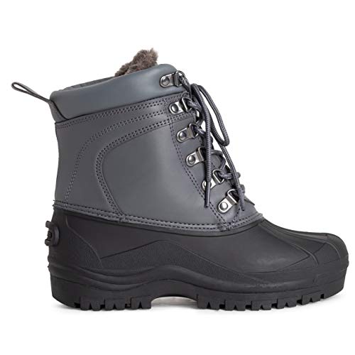 Image of POLAR Mens Muck Lace Up Short Nylon Winter Snow Rain Lace Up Casual Duck Boots