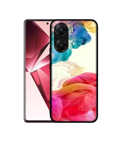 Image of Colored Smoke Design Premium 2D Printed Metal Back Case Cover for Vivo V29E 5G