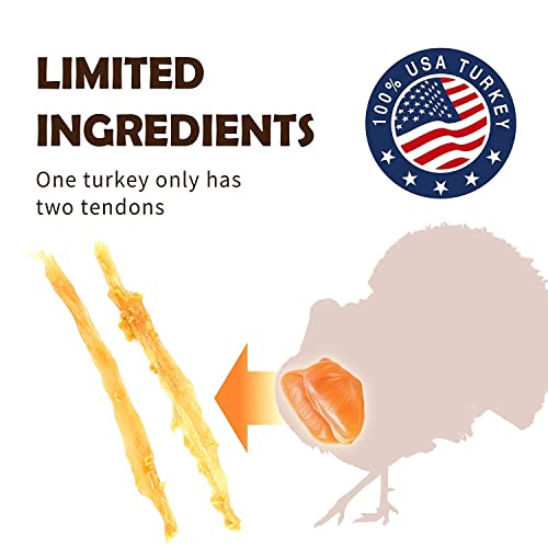 Afreschi Turkey Tendon For Dogs, 2 Rope In A Pack And 2 Bone In A Pack, Ingredient Sourced From Usa, Alternative To Rawhide, Premium All-Natural, Hypoallergenic, Dog Chew Treat, Easy To Digest #TOP3