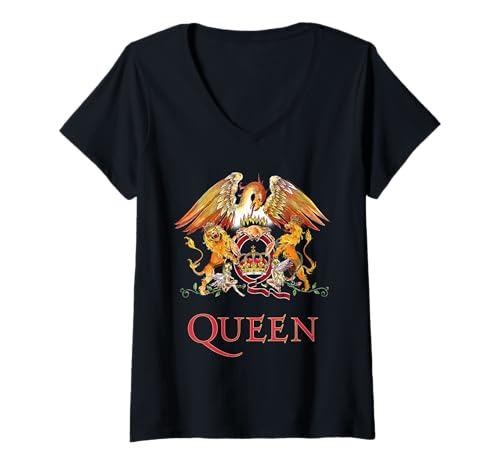 Womens Queen Official Classic Crest V-Neck T-Shirt