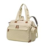 PawwJoy Borsa Tascapane Donna con Comparto Scarpe e Porta Ciuccio, Zaino Impermeabile Oxford con Spallacci Regolabili, Adatto per Papà in Viaggio- Cachi