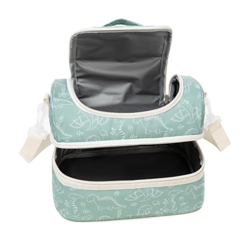 Life on track Insulated Kids Dual Compartment Lunch Bags Tote for Girls Boys Toddler Lunch Boxes Pre-School Toddler Kindergarten Picnic Camp Food Cooler Thermal with Strap by Life on track - Image 6