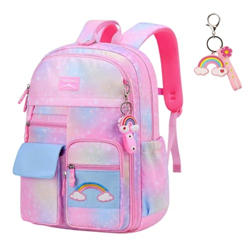 Mochila Infantil Menina Escolar à Prova Dágua Abre a Frente 180º Alça de Ombro Acolchoada Confortável Rosa