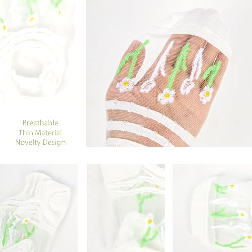 Image of Benefeet Sox Sheer No Show Socks for Women Girls Lace Mesh Low Cut Liner Socks Ultra Thin Nylon Invisible No See Footies Sock