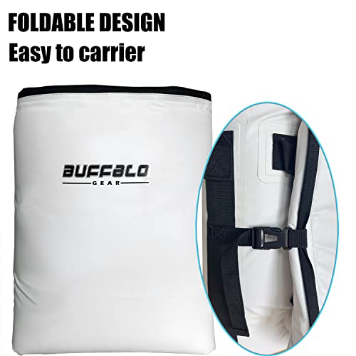 Buffalo Gear Insulated Fish Bag Cooler Flat Bottom,48X20X11In Leakproof Fish Bag For Caught Fish,Waterproof Collapsible Fish Kill Bag For Catfish Salmon Trout Bass #TOP4