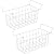 Orgneas 17.5 Inch Freezer Organizer Bins for Chest Freezer Refrigerator Basket Storage Rack Bins Deep Freezer Metal Wire Baskets 2Pcs