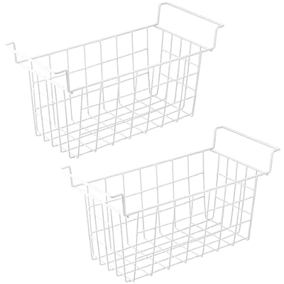 Orgneas 17.5 Inch Freezer Organizer Bins for Chest Freezer Refrigerator Basket Storage Rack Bins Deep Freezer Metal Wire Baskets 2Pcs