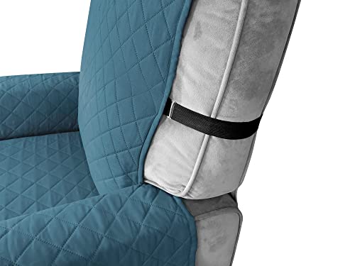 Xmntg Waterproof Reversible Recliner Slipcovers Blue-Green Recliner Chair Cover Width Up To 28 Inch With Side Pocket Non Slip Washable Furniture Protector With Elastic Strap(Blue-Green, Large) #TOP1
