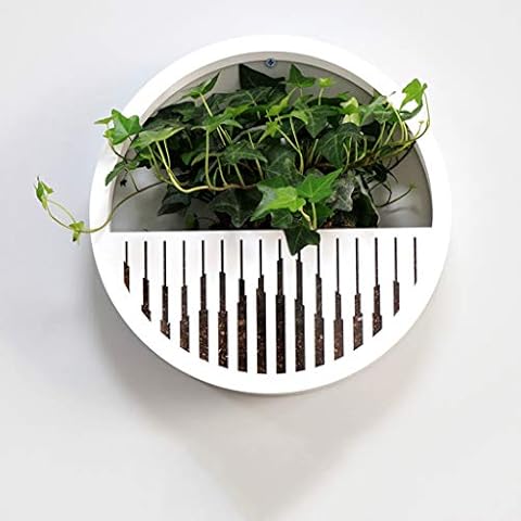AOUFFS Hanging Flower Stand Pot Geometric Round Creativity Line Indoor Living Room Balcony Wall Mounted Decoration Plant Shelf White Cover