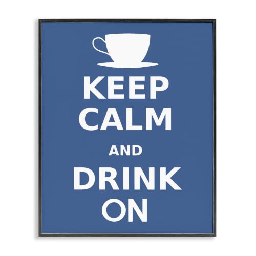 Keep Calm Drink on Coffee Mug, 24 x 30 Inch Framed Giclée Print