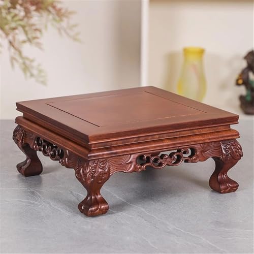 Support pour bonsaï de format petit, tabouret carré en bois d'ébène - 6