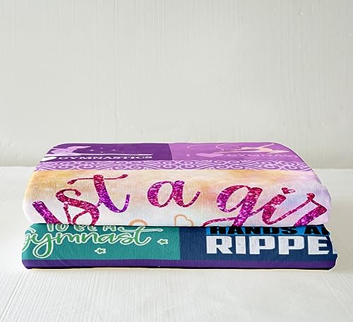 Gymnastics Fleece Throw Blanket Kids Girls Gymnastics Plush Blanket for Boys Teens Sherpa Blanket Gifts for Gymnasts Lovers Purple Fuzzy Blanket Room Decor Single 50x60 Inch - Image 4