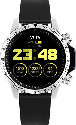 Preisvergleich Produktbild Viita Watch Active HRV Tachymeter mit Silikon-Armband, silber / schwarz