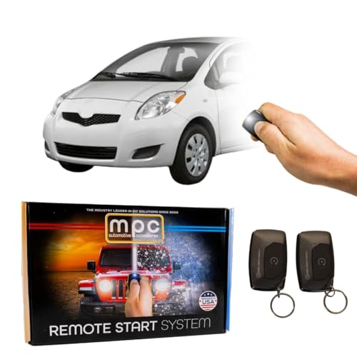 MPC Complete Remote Start Kit Compatible with Toyota Yaris Sedan 2011-2014 G-Key - with T-Harness - Firmware Preloaded - (2) Ultra-Compact Extended Range 1-Button Remotes - Up to 2,000 ft