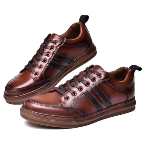 Image of Arkbird Casual Sneakers, Breathable Lace-Up Leather Walking Shoes Comfortable Fashion Sneakers for Men Daily Work