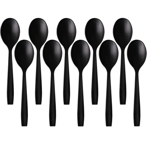 Cuillères Réutilisables Écologiques, Lot de 10 Cuillères en Plastique, Haute Qualité pour Maison, Restauration & Événements, Résistantes, Idéales pour...