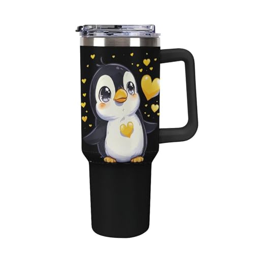 Botella de agua de pingüino de 40 oz para hidratarte en el coche