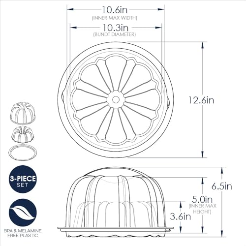 Image of Nordic Ware Formed Orginal Bundt with Keeper, 12 Cup, Golden Hour
