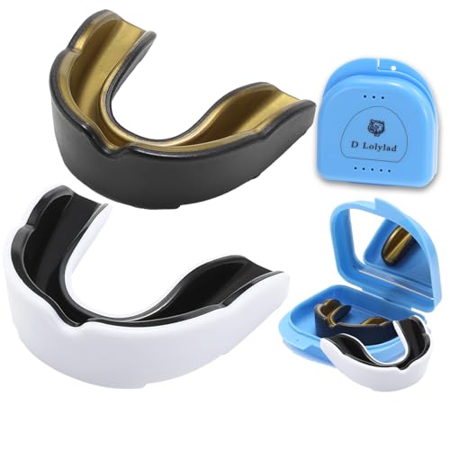 D Lolylad Protector Bucal para Adultos, Boxeo, Deporte, Protector Bucal, con Caja de Espejo, para Boxeo, MMA, Hockey, Artes Marciales, Fútbol, Kickboxing, Rugby (Adecuado para Mayores de 9 años)