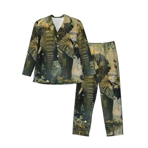 Pyjama long homme éléphant : ensemble de détente 2 pièces
