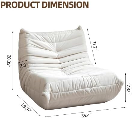 No Installation Bean Bag Chair Big Beanbag Chair for Adults Bean Bag Lounger Foam Chair for Home, Apartment, Living Room or Gaming Venue Sofa in a Box