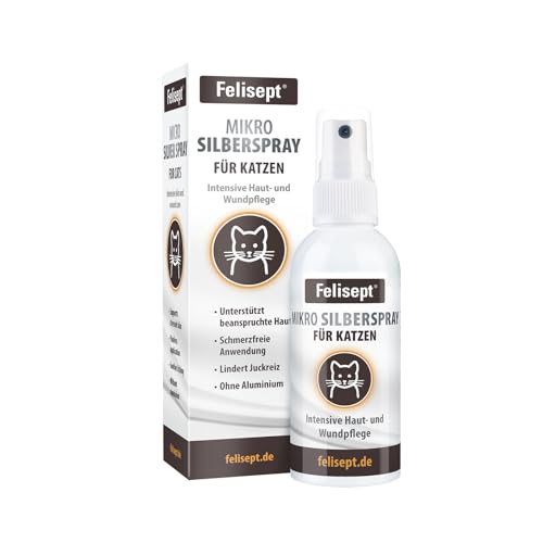 Felisept Mikro Silberspray für Katzen 75ml - Silberspray Katze gegen Juckreiz Katze - Wundspray Katze - Schmerzfrei für die Katze - ohne Aluminium &...